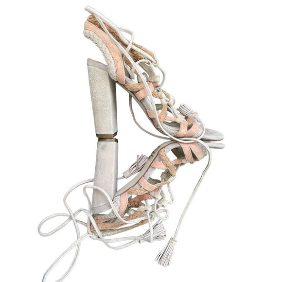 Jessica Simpson Lace Up Gladiator Heels Tassel Detail Strappy Sandals Shoes - Picture 5 of 8